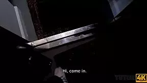 tutor4k short-haired russian teacher in stockings nailed missionary doggy by stud