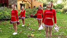 stepmom gets her pussy licked by teen cheerleader