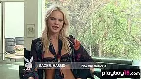 Petite American Blondie Rachel Harris Strips Lingerie to Reveal Massive Natural Boobs