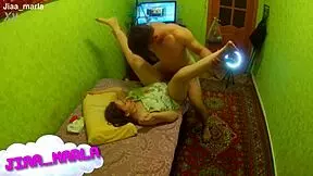 Fucked young 18+ girl bent over then finished thick cum all over her face in garage