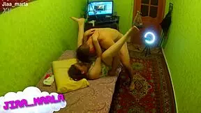 Fucked young 18+ girl bent over then finished thick cum all over her face in garage