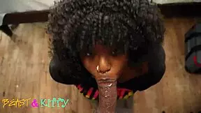 Creampie Breakfast Quickie! BBW Kittylove Squirts on Beast's Big Black Cock in Sloppy 1on1