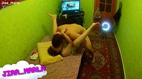 Fucked young 18+ girl bent over then finished thick cum all over her face in garage