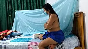 curvy latina milf gropes huge ass after bath