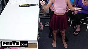 bratty latina teen freya von doom caught shoplifting gets punished fucked by stepmom's friend