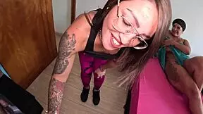 lingerie party turned wild in the mansion bathroom with sexy latina milfs stripping and teasing barefoot