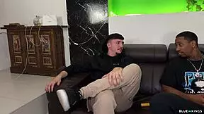 I tricked him with towel then fucked creampie while friends watch nearby