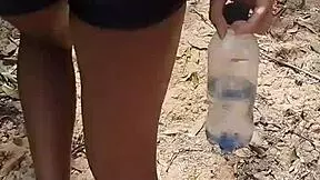 I let him cum inside me in public for money outdoors