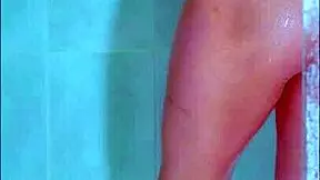 wet latina college student strips thong in steamy shower reveal