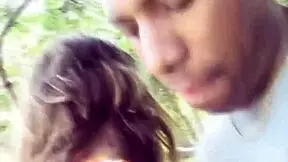 Selina 18+ Brunette Teen Rides Massive Black Cock Outdoors