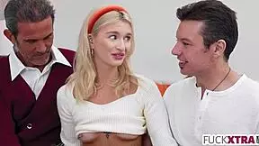 shy little emma rosie scared of this massive family cock but takes it deep 😨🍆