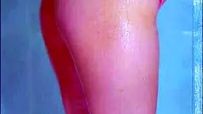 wet latina college student strips thong in steamy shower reveal