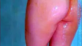 wet latina college student strips thong in steamy shower reveal