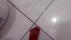 brazilian babe strokes monster cock solo in bathroom day three of year long masturbation challenge