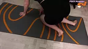 wow this modest young milf's nipples get sucked after hot gymnastics 😍🍼