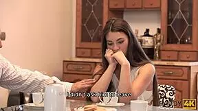 That minx sneaks sex with her boyfriend's dad ending in ass cumshot