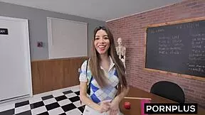 Teacher Scrubs Slutty Bent-Over Student’s Tight Wet Cunt and Pussy with Massive Interracial Cock in Steamy Shower Creampie