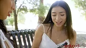 stepsister brunette babe in lingerie gets wet pussy licked by seductive lesbian