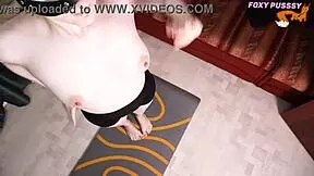 wow this modest young milf's nipples get sucked after hot gymnastics 😍🍼