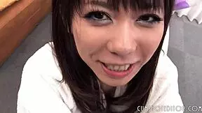 watch this cute asian slut swallow double facial in pov