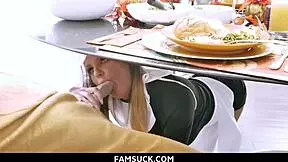 horny stepfamily dives into orgy on dinner table with milf big tits bent over doggystyle and missionary taboo 4some fantasy