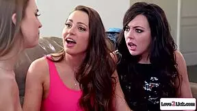 lesbian bosses make babysitter dive into wet pussies eagerly