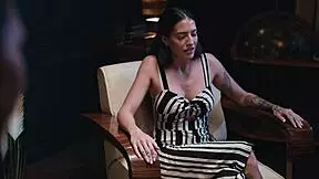 brunette latina FREEZES coco bae then fingers her wet pussy n SUCKS those huge tits in lesbian prank