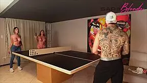 sara blonde and ambar prada fuck athletic stud cum on faces