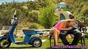 wanna see this teen blonde suck and ride her ebony stepdad's huge black cock till facial?