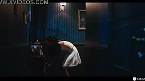 brunette latina FREEZES coco bae then fingers her wet pussy n SUCKS those huge tits in lesbian prank