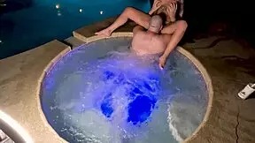 hot blonde milf deliah grace deepthroats in jacuzzi then bends for creampie cheating