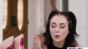 Stepmom rims stepdaughter's bff in hot lesbian ass licking threesome