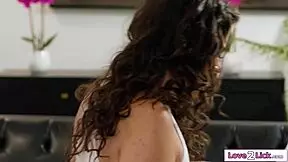 Horny Teen Begs Petite Latina Maid to Lick Her Shaved Pussy Clean