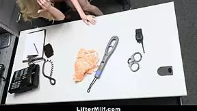 Milf coworker helps officer punish teen shoplifter with big tits pov