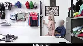 suspect caught shoplifting gets bent over fucked doggystyle in garage as punishment by cop