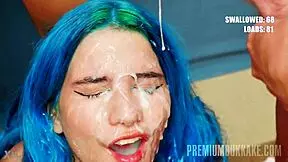Teen Slut Takes Multiple Cum Facials in Blowbang Gangbang