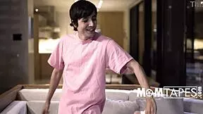 What happens when young stepson catches busty blonde stepmom Ricky Spanish in the act?