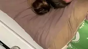 wife rams dildo deep while sucking cock for hubby's fantasy