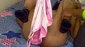 padrastro catches hijastra masturbating wet pussy helps her squirt cum moaning real homemade 😩💦