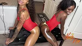 She presents her petite ebony ass for devoted worship and admiration up close