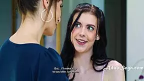 TEEN RIDES STEPMOM'S STRAPON WHILE CHATTING SOCIAL WORKER - LEXI LUNA BELLA NOVA!