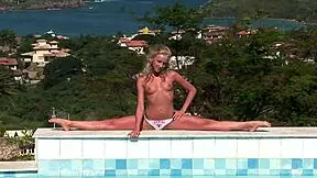 Intense Emotions Surge as Slender Flexible Gymnast Gets Ass and Pussy Pounded Poolside