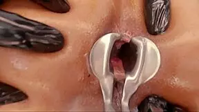 pretty ebony amari gold's tight ass stretched gaping with monster cock fisting anal riding
