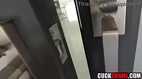 cuckold hubby spies on his cheating wife getting fucked hard by big cock