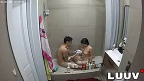 luuv xaner showers with grossy flashing great tits