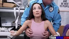 My stepmom and stepdaughter fucked the mall cop hard