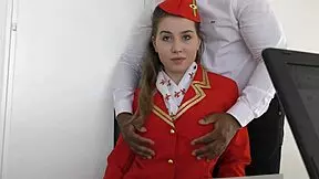 18-Year-Old Air Hostess Kacey Levert Takes Monster Black Cock First Time
