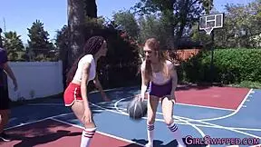 four guys take turns on interracial teen with oral and fingering closeups