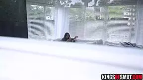 young dude spies on milf neighbor monica sage then fucks her hard