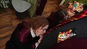 pov cosplay hermione granger redhead student deepthroats and cums